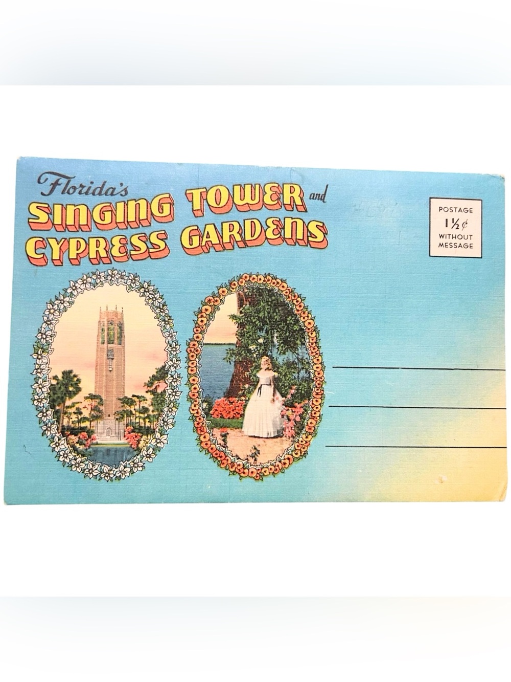 Vintage The Singing Tower Bok Tower Cypress Gardens Souvenir Photo Book Booklet